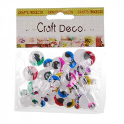 Wiggly Eyes multicolor CRAFT DECO with eyelashes