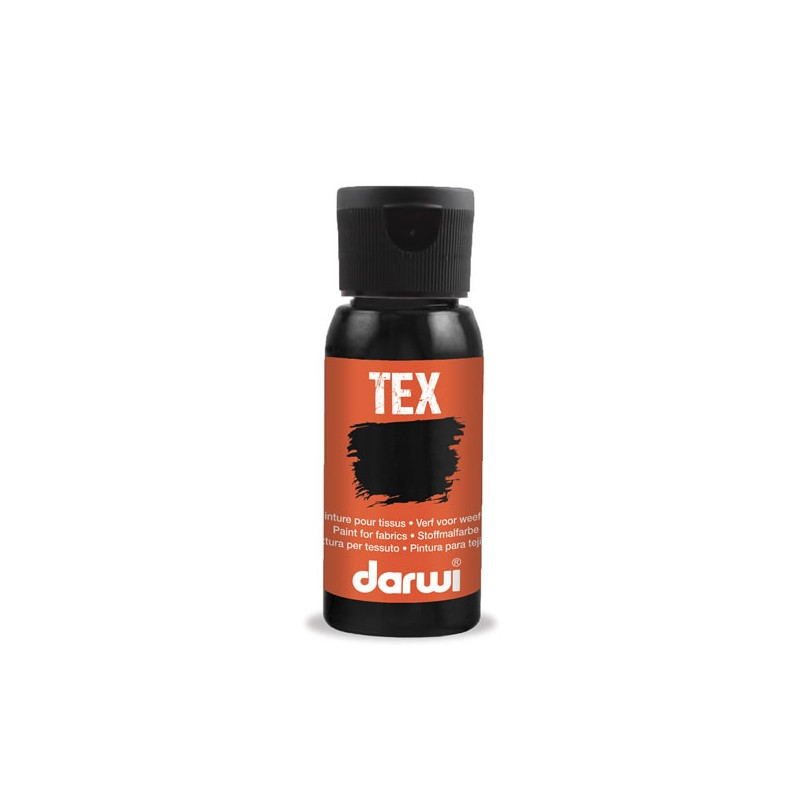 Χρώμα για ύφασμα DARWI TEX BLACK 0100, 50ml