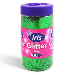 Χρυσόσκονη glitter πράσινο IRIS 100gr