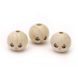 Wooden Doll heads 16x18mm...