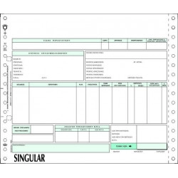 Preprinted invoice Singular...