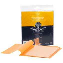 Imitation leaf 14 x 14 cm in booklet - 25 leaves - Copper