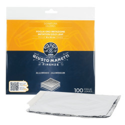 Imitation leaf 16 x 16 cm in reams - 100 leaves - Aluminium